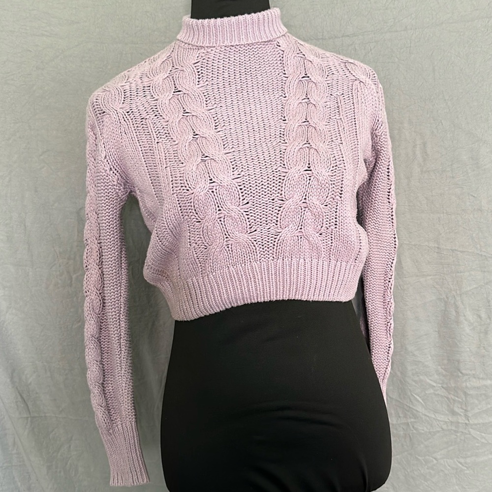 Aeropostale | Long Sleeve Cropped Lavender Knit Sweater XS